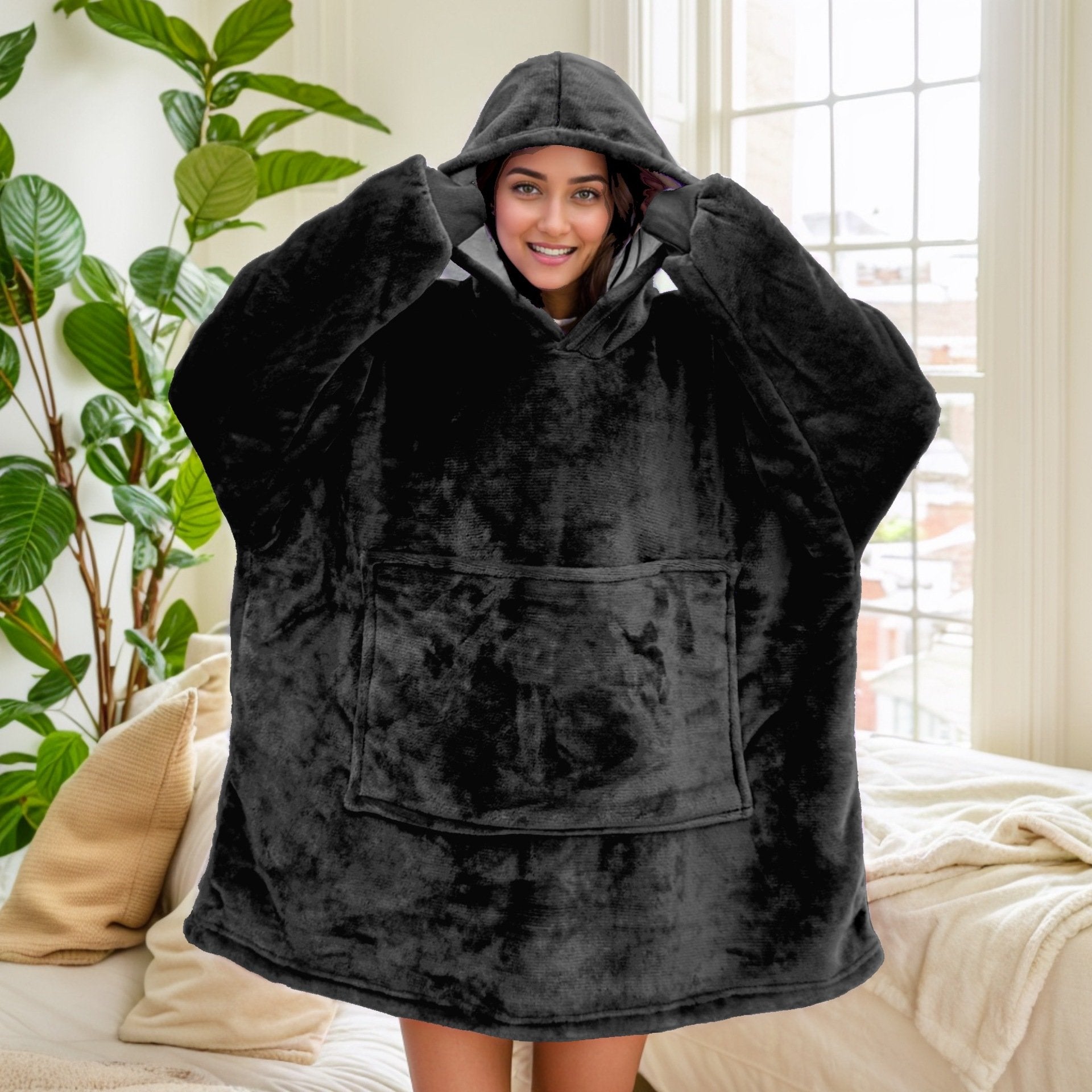 Double-sided velvet heated lazy Hoody