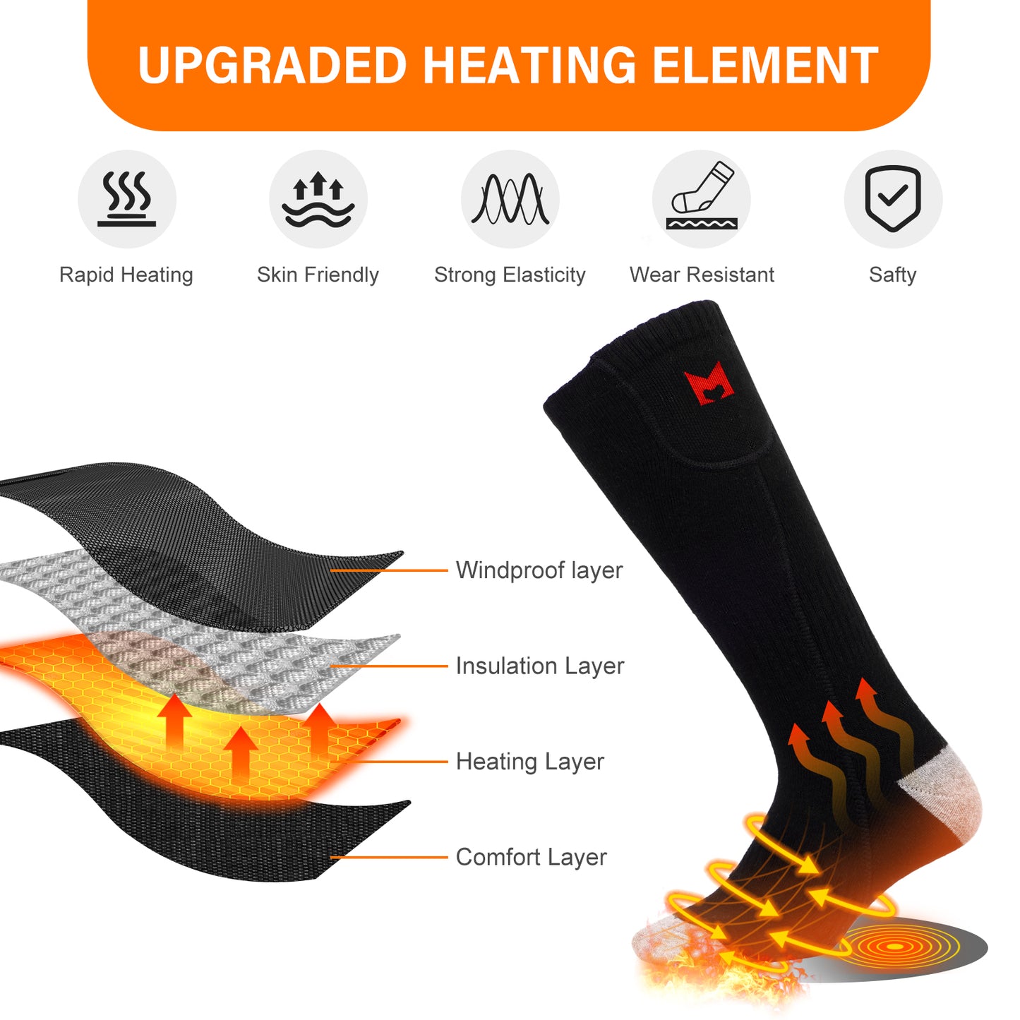 Battery Heated Socks（Black）