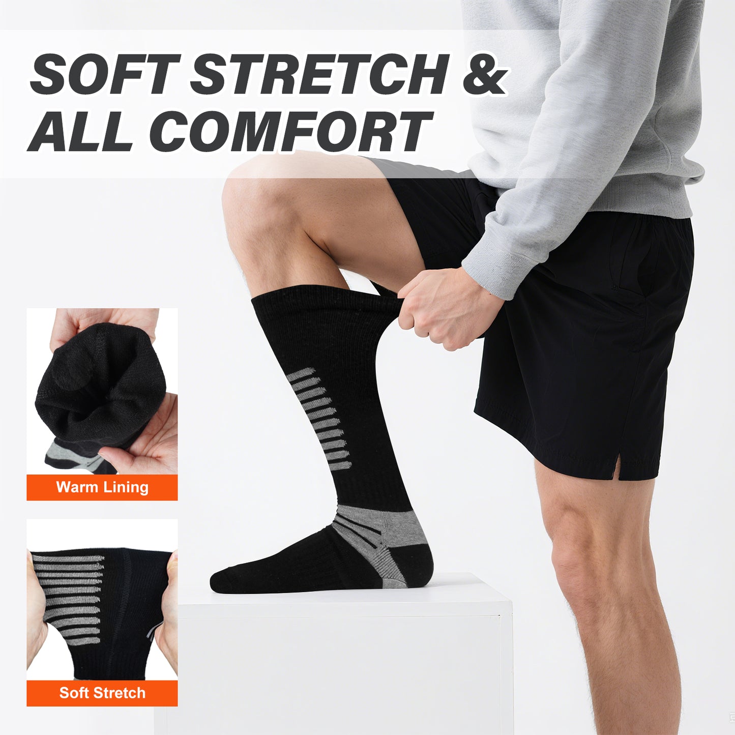 MRAWARM 6000mAh Rechargeable Heated Socks for Men & Women
