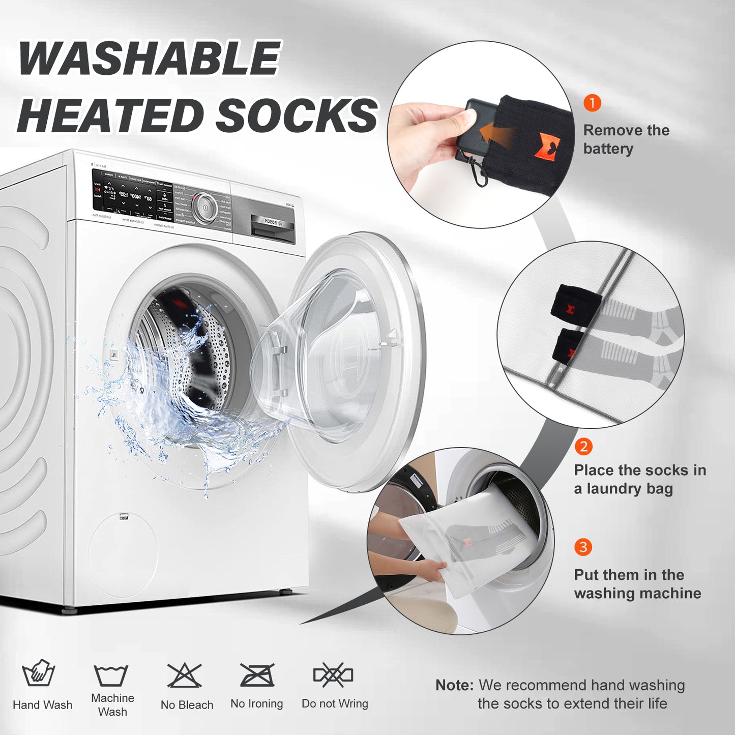 MRAWARM 6000mAh Rechargeable Heated Socks for Men & Women