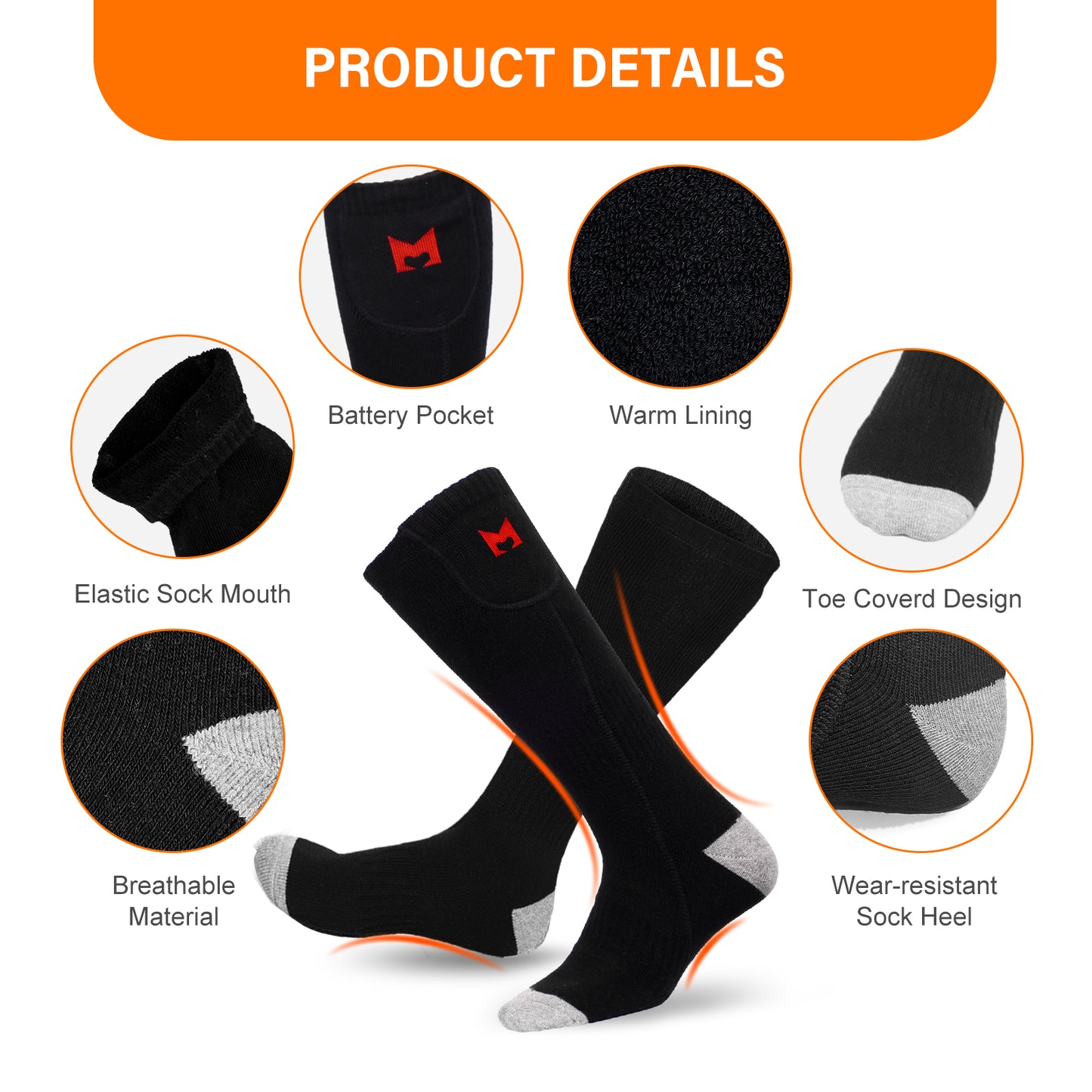 Battery Heated Socks（Black）