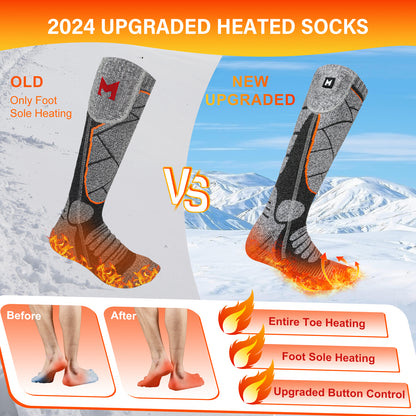 Heated Socks, MRAWARM 5V 6000mAh Rechargeable Heated Socks for Men Women