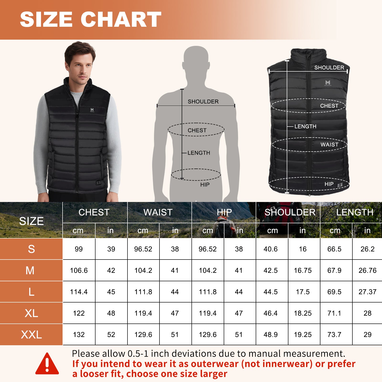 MRAWARM Lightweight Heated Vest – 6 Heating Zones